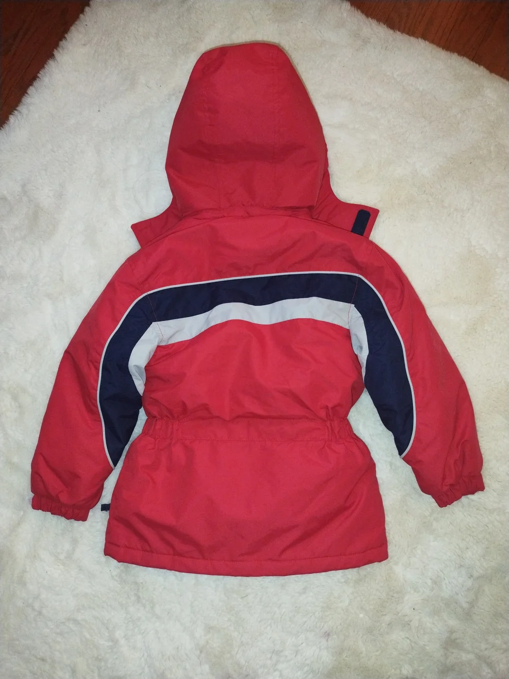 Talbots Kids Red Puffer Jacket with Navy and White Trim